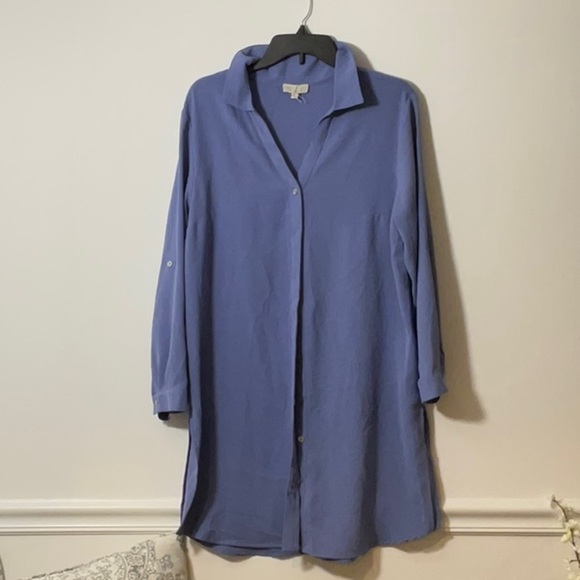 Status Tops - Women's Blue Button Down Shirt